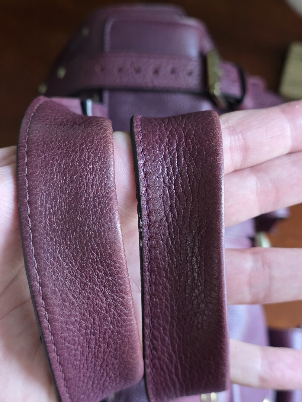 Mulberry Roxanne Purple Darwin Leather Satchel Shoulder Bag Gold Hardware Y2K - Picture 15 of 16